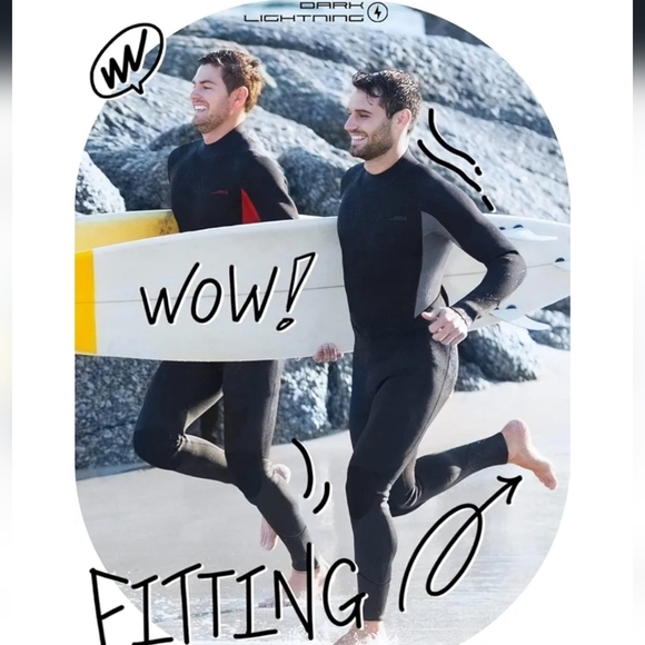 Men's Black Neoprene Wetsuit NWT - Picture 3 of 16